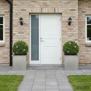 Fioriera da giardino con LED 2 pz Argento 40 x 40 x 40 cm