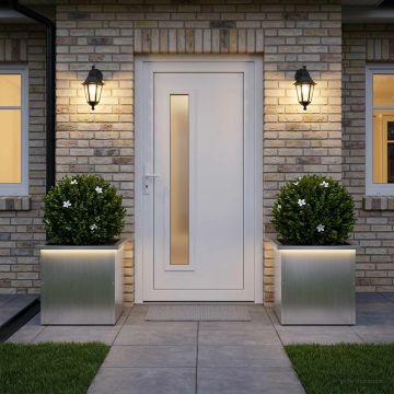 Fioriera da giardino con LED 2 pz Argento 40 x 40 x 40 cm