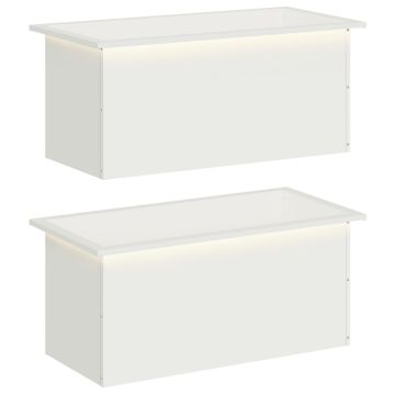 Fioriera da giardino con LED 2 pz Bianco 40 x 80 x 40 cm