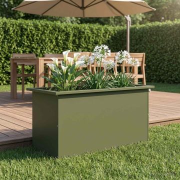Fioriera da giardino con LED Verde Oliva 40 x 80 x 40 cm