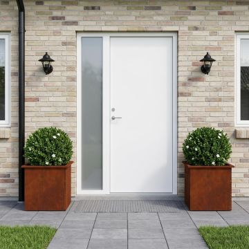 Fioriera da giardino con LED 2 pz Ruggine 50 x 50 x 48 cm