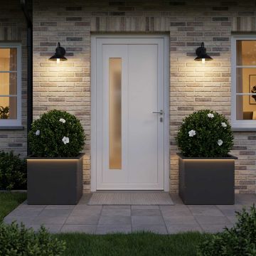Fioriera da giardino con LED 2 pz Nero 50 x 60 x 48 cm Acciaio