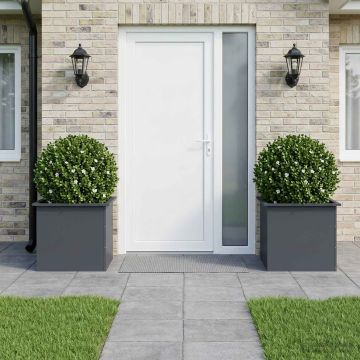 Fioriera da giardino con LED 2 pz Antracite 50 x 60 x 48 cm