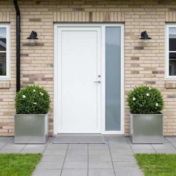 Fioriera da giardino con LED 2 pz Argento 50 x 60 x 48 cm