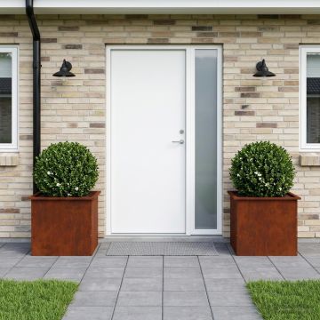 Fioriera da giardino con LED 2 pz Ruggine 50 x 60 x 48 cm