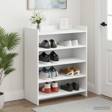 Mobile per scarpe Bianco 73,5 x 36 x 92 cm Legno ingegnerizzato