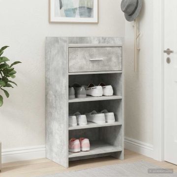Mobile per scarpe con cassetto Grigio Cemento 48 x 36 x 92 cm