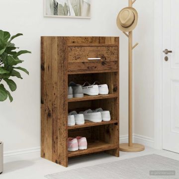 Mobile per scarpe con cassetto Legno antico 48 x 36 x 92 cm