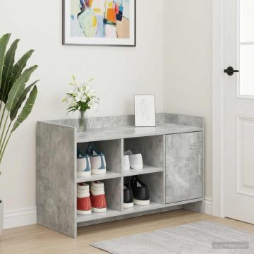 Mobile per scarpe con porta Grigio Cemento 100 x 39,5 x 51 cm