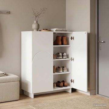 Scarpiera 73 x 38 x 87,5 cm Legno ingegnerizzato Bianco