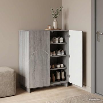 Scarpiera 73 x 38 x 87,5 cm Legno ingegnerizzato Sonoma grigio