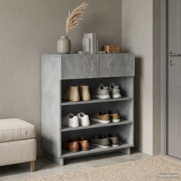 Scarpiera 73 x 38 x 87,5 cm Legno ingegnerizzato Grigio Cemento