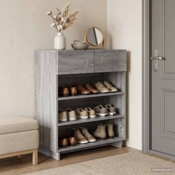 Scarpiera 73 x 38 x 87,5 cm Legno ingegnerizzato Sonoma grigio