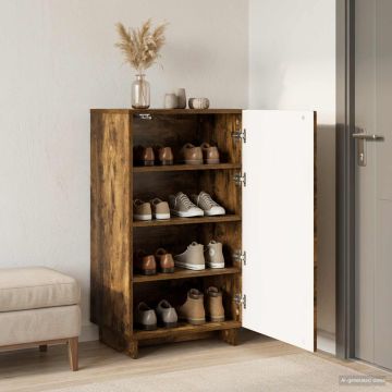 Scarpiera 48 x 38 x 87,5 cm Legno multistrato Rovere Fumo