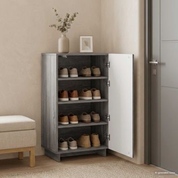 Scarpiera 48 x 38 x 87,5 cm Legno multistrato Sonoma grigio