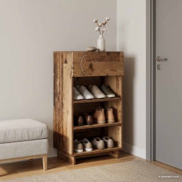 Scarpiera 48 x 38 x 87,5 cm Legno ingegnerizzato Legno antico