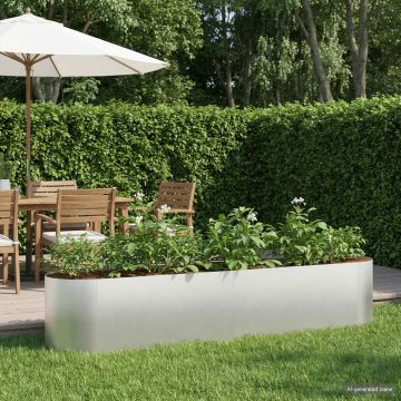 Letto rialzato da giardino Acciaio Inox 200 x 40 x 40 cm