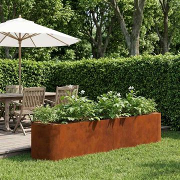 Letto rialzato da giardino Acciaio Corten 200 x 40 x 40 cm