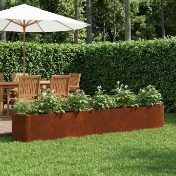 Letto rialzato da giardino Acciaio Corten 280 x 40 x 40 cm