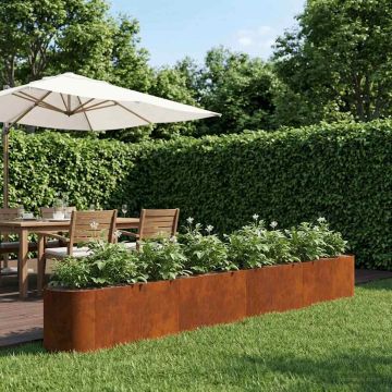 Letto rialzato da giardino Acciaio Corten 360 x 40 x 40 cm