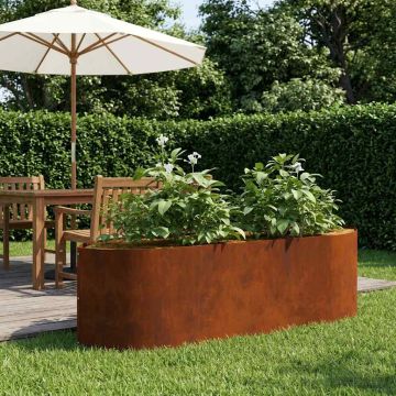 Letto rialzato da giardino Acciaio Corten 140 x 40 x 40 cm
