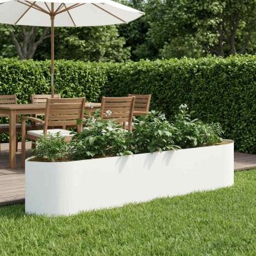 Letto rialzato da giardino Bianco 220 x 40 x 40 cm Acciaio
