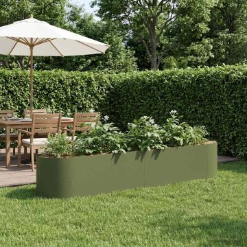 Letto rialzato da giardino Verde Oliva 220 x 40 x 40 cm Acciaio