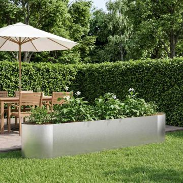 Letto rialzato da giardino Acciaio Inox 220 x 40 x 40 cm