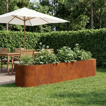 Letto rialzato da giardino Acciaio Corten 220 x 40 x 40 cm