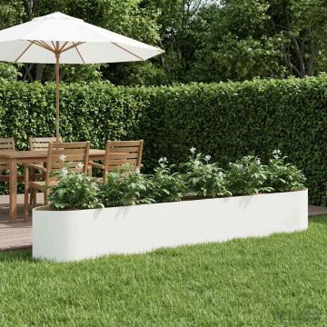 Letto rialzato da giardino Bianco 300 x 40 x 40 cm Acciaio