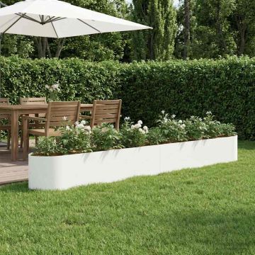 Letto rialzato da giardino Bianco 380 x 40 x 40 cm Acciaio