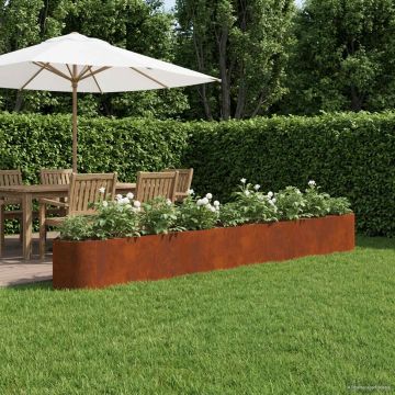 Letto rialzato da giardino Acciaio Corten 380 x 40 x 40 cm