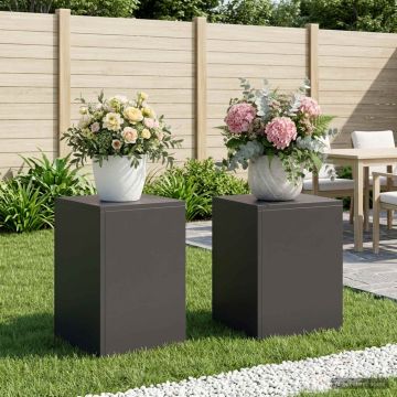 Supporto per piante 2 pcs Nero 30 x 30 x 40 cm Acciaio