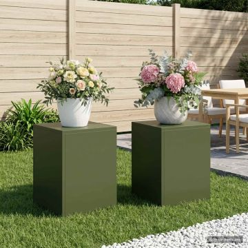 Supporto per piante 2 pcs Verde Oliva 30 x 30 x 40 cm Acciaio