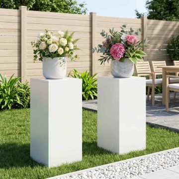 Supporto per piante 2 pcs Bianco 30 x 30 x 60 cm Acciaio