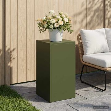 Supporto per piante Verde Oliva 30 x 30 x 60 cm Acciaio Corten