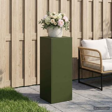 Supporto per piante Verde Oliva 30 x 30 x 80 cm Acciaio Corten