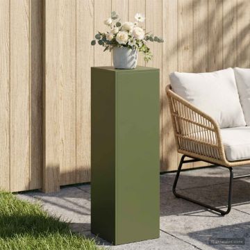 Supporto per piante Verde Oliva 30 x 30 x 100 cm Acciaio Corten