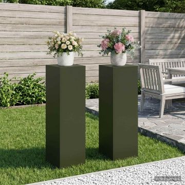 Supporto per piante 2 pcs Verde Oliva 30 x 30 x 100 cm Acciaio