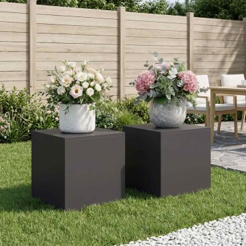 Supporto per piante 2 pcs Nero 40 x 40 x 40 cm Acciaio