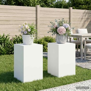 Supporto per piante 2 pcs Bianco 40 x 40 x 60 cm Acciaio
