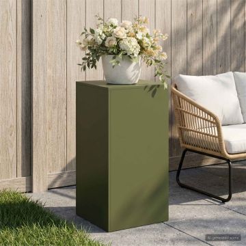 Supporto per piante Verde Oliva 40 x 40 x 80 cm Acciaio Corten