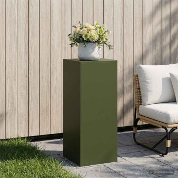 Supporto per piante Verde Oliva 40 x 40 x 100 cm Acciaio Corten
