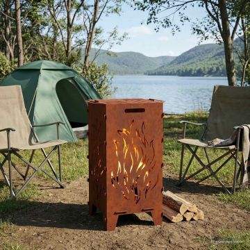 Focolare Ruggine 47 x 38 x 75 cm Acciaio Corten