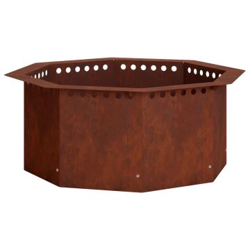 Anello per Focolare Ruggine 60 x 60 x 25 cm Acciaio Corten