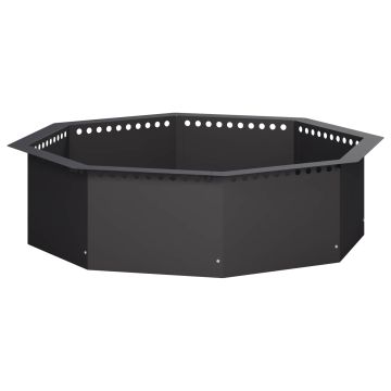 Anello per Focolare Nero 80 x 80 x 25 cm Acciaio