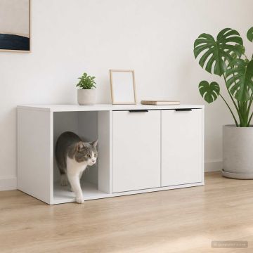 Mobile per gatti Bianco 100 x 49 x 45 cm Legno ingegnerizzato
