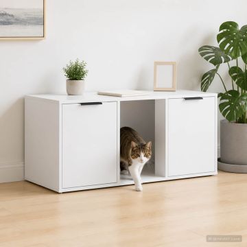 Mobile per gatti Bianco 100 x 49 x 45 cm Legno ingegnerizzato