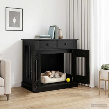 Mobile da cassa per cani Rovere Nero 80 x 47,5 x 80 cm