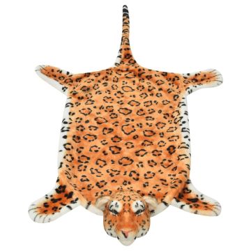 Tappeto di Peluche a Forma di Leopardo 139 cm Marrone